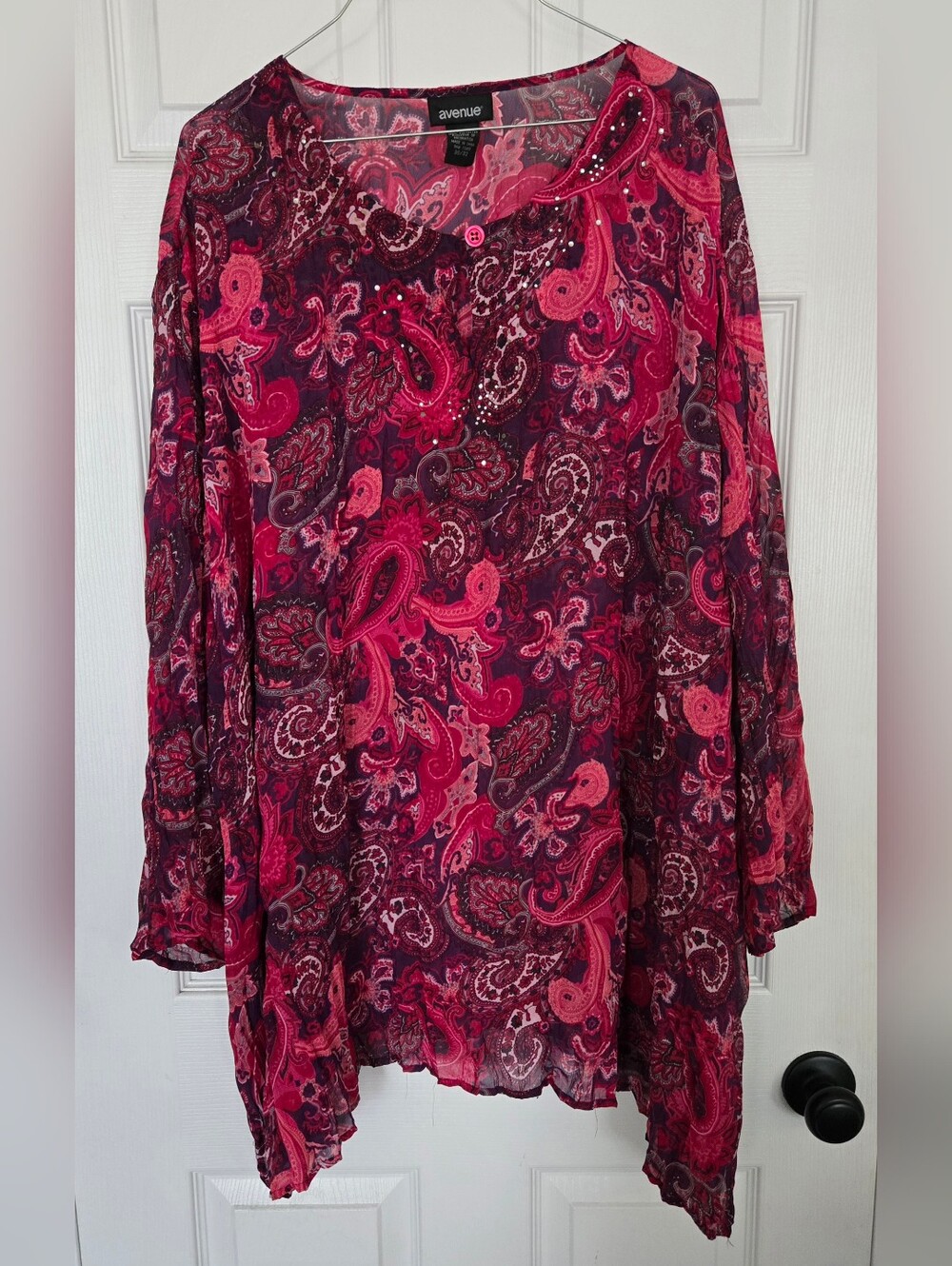 Avenue Plus Size 30/32 Paisley Tunic Top